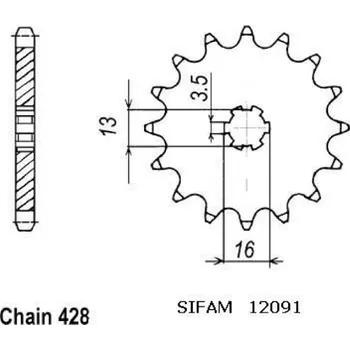 Řetězová sada pro motocykl Sifam Přední řetězové kolečko Suzuki – Yamaha