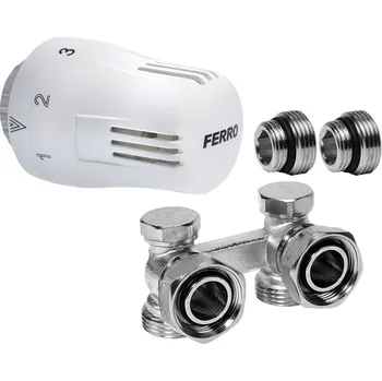 Hlavice pro radiátor Novaservis ZTV2 sada s termostatem spodní rohová 1/2" 
