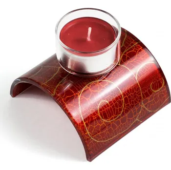 Svícen Skleněný svícen na čajovou svíčku červený