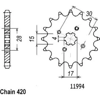 Řetězová sada pro motocykl Sifam Přední řetězové kolečko Honda – Sky Team