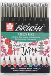 Sakura Pigma Brush Pen sada 9 ks