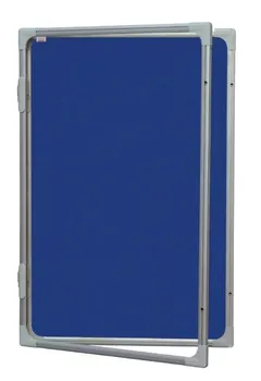 2x3 Vitrína interiérová s vertikálním otevíráním 120 x 90 cm textilní modrá