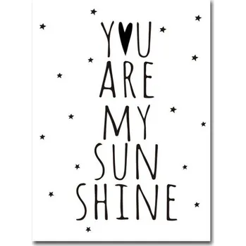 Plakát Černobílý plakát You are my sunshine 20,5 x 29,5 cm