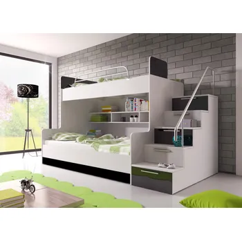 Dětský pokoj Dvoupatrová dětská postel RAJ 2 Černá