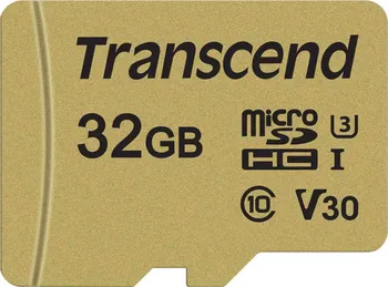 Paměťová karta Transcend 500S microSDHC 32 GB + adaptér (TS32GUSD500S)