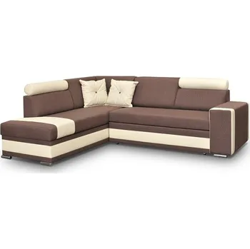 Obývací stěna Sedací souprava rohová Roma hnědobílá