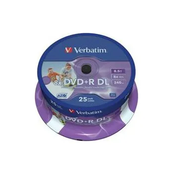 Optické médium DVD+R VERBATIM 8,5 GB Double Layer Printable, spindl (cena za 1ks)