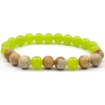 Náramek Moni - dámský náramek jadeit zelenkavý jaspis obrázkový