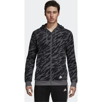 Pánská mikina Adidas ESS AOP FZ HDY DN8628 šedá
