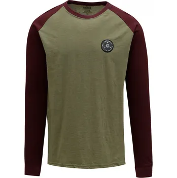 Pánské tričko Nugget Complex Long Sleeve B Khaki/Dark Burgundy XL