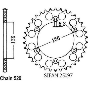 Auto-moto Sifam Rozeta pro Beta – Gas Gas – Husqvarna25097CZ50