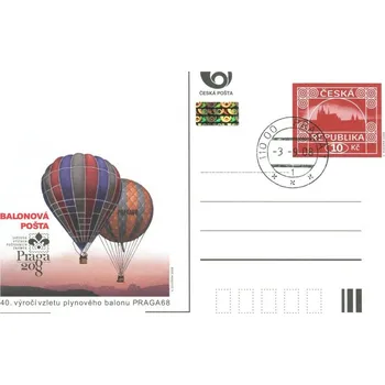 Poštovní známka Česká pošta (2008) CDV 122 O - Balonová pošta - Praga 2008