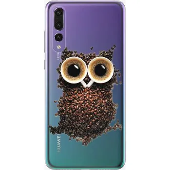 Pouzdro na mobilní telefon iSaprio Owl And Coffee pro Huawei P20 Pro