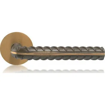 Dveřní kování M&T Dveřní klika Rocksor, Ms-K mosaz natur, madlo/klika R