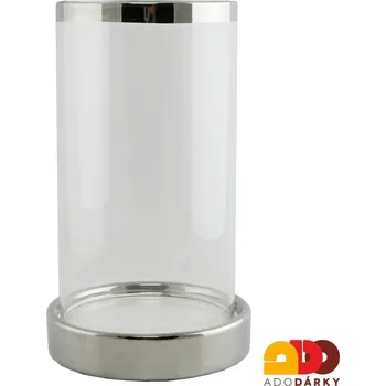 Svícen Svícen s podstavcem 20 cm (Porcelánový svícen se skleněným cylindrem)