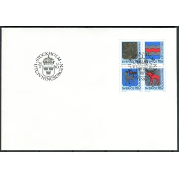 Poštovní známka Švédská pošta (1983) FDC 1233 - 1236 - Švédsko - provinční znak (III)