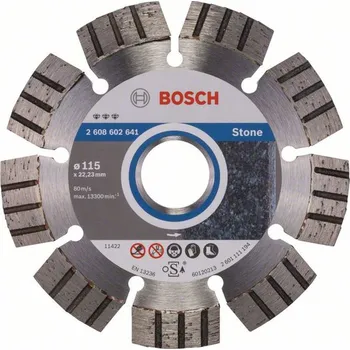 Řezný kotouč 2608602641 Diamantový dělicí kotouč Best for Stone 115 x 22,23 x 2,2 x 12 mm Bosch + DÁREK ZDARMA!