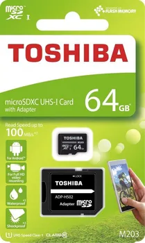 Paměťová karta Toshiba M203 Micro SDXC 64 GB Class 10 UHS-I adaptér (THN-M203K0640EA)
