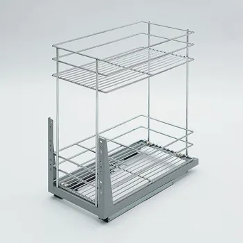 Nábytkové kování Wireli Plnovýsuvný dvojkoš Komfort spodní s tlumeným dovřením, 258x465x522 mm, chrom