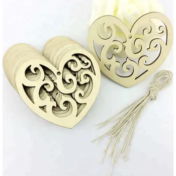 Vánoční ozdoba AWGifts Dřevěná ozdoba srdce 6ks