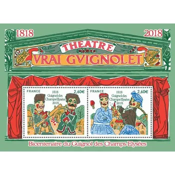 Poštovní známka Post France (2018) MiNr. 7001 - 7002 ** - Francie - BLOCK 391 - 200 let loutkového divadla "Vrai Guignolet"