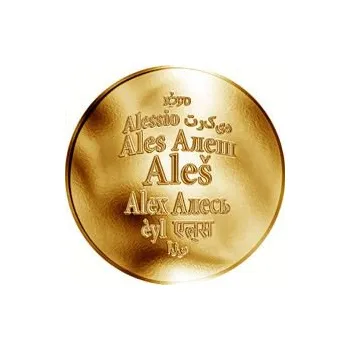 Česká jména - Aleš - velká zlatá medaile 1 Oz