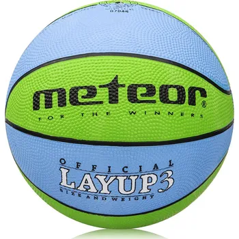 Basketbalový míč Meteor Layup 3 zelený/modrý