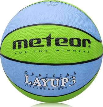 Basketbalový míč Meteor Layup 3 zelený/modrý