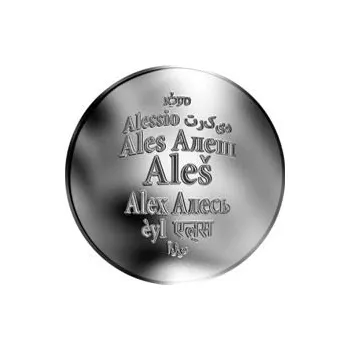 Česká jména - Aleš - velká stříbrná medaile 1 Oz