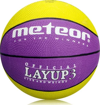 Basketbalový míč Meteor Layup 3 žlutá/fialový