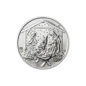 Vánoce 50 mm stříbro b.k.