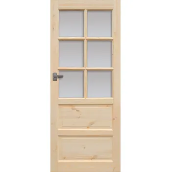 Interiérové dveře RADEX Interiérové dveře ILAWA Masiv - sklo 6S - 80 cm / tvrzené sklo orientace: Pravá