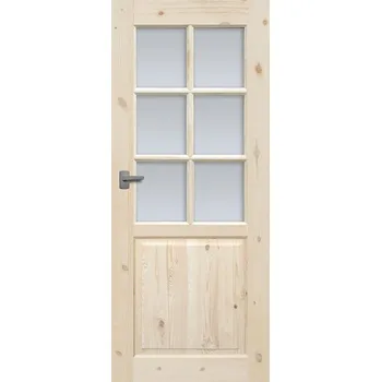 Interiérové dveře RADEX Interiérové dveře LUGANO Masiv - sklo 6S - 60 cm / tvrzené sklo orientace: Pravá