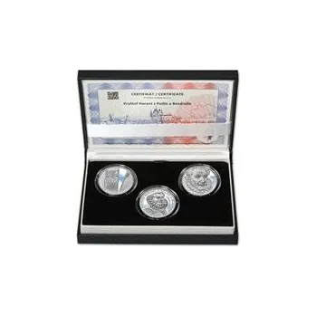 KRYŠTOF HARANT Z POLŽIC A BEZDRUŽIC – návrhy mince 200 Kč - sada 3x stříbro 34mm b.k.