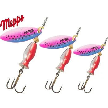 Nástraha MEPPS rotační třpytka Aglia Long Heavy Rainbo Silver Red velikost: 2/16 g