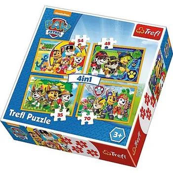 Puzzle Trefl Puzzle Paw Patrol Vždy včas 4v1