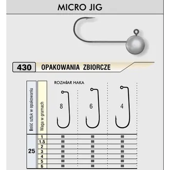 Rybářský háček Kamatsu – Jigová hlavička MICRO 6g/vel.6
