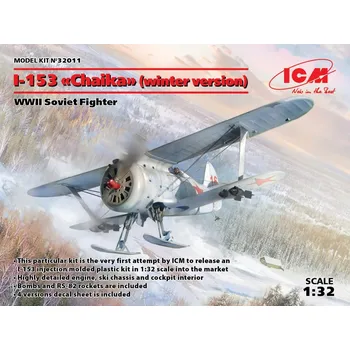 Plastikový model ICM 1/32 I-153 'Chaika' (winter version, 4x camo)