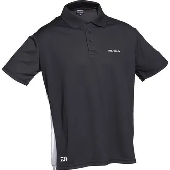 Rybářské oblečení Daiwa - Polokošile Poloshirt schwarz/weiß vel.L