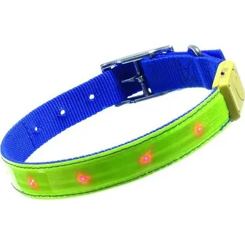Obojek pro psa Obojek nylon Safety Žlutý, blikací * 45cmx25mm VÝPRODEJ