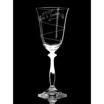 Sklenice Vínová maturitní sklenice - Angela víno ( spirálka a nápis )