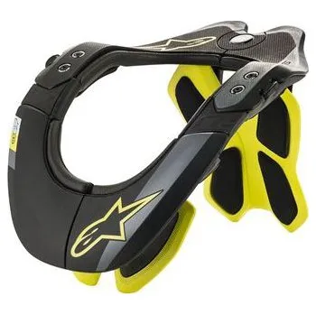 Motocyklový chránič hrudi a pátěře Krční chránič ALPINESTARS BNS TECH-2 ČERNÁ/ŽLUTÁ FLUO vel. XS/M