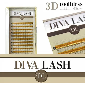 Umělé řasy Diva LASHES ROOTHLESS 3D D - 0,07 Délka řas: 10 mm