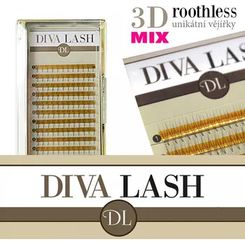 Umělé řasy Diva LASHES ROOTHLESS 3D C - 0,07 MIX
