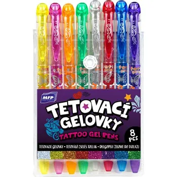 Karnevalový doplněk MFP tetovací pera gelová 8 ks