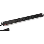 19.07.1629 Napájecí panel, 8xC13, 250V, 10A, 19", 1U, 2m kabel se zástrčkou IEC 320 C14