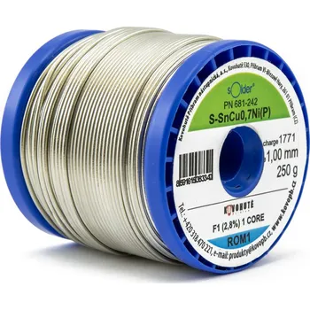 Příslušenství ke svářečce Bezolovnatá trubičková pájka SN100 SnCu0,7Ni(P) 1,0mm &nbsp;0,25Kg