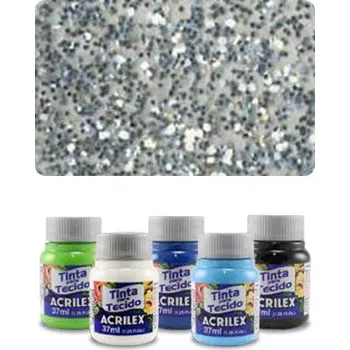 Speciální výtvarná barva ACR Barva na textil 37ml, Glitter Silver