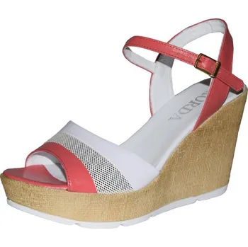 Dámské lodičky Korda dámské sandály 1720 Barva: bílá/korálová, Velikost: 39