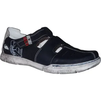 Pánské polobotky Kacper pánské mokasíny 1-6217 Barva: modrá, Velikost: 41